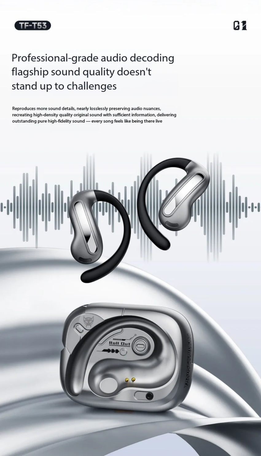 AI Translation Intelligent Open Earphone OWS Bluetooth 6.0 Ultra Long Battery Life ENC Noise Cancelling Sports Office Earphones