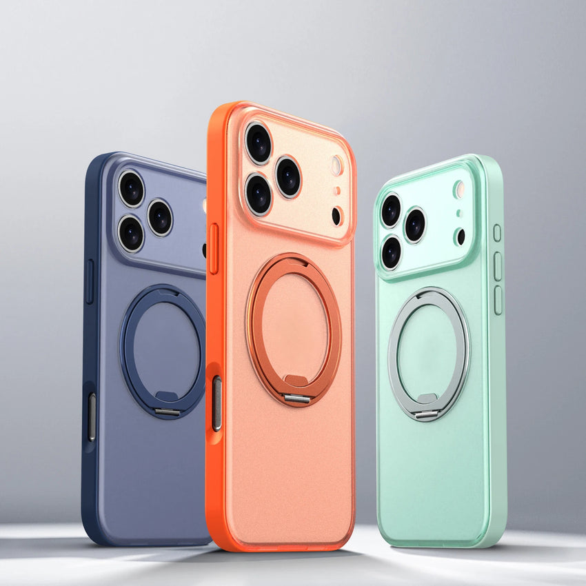 Upgraded 360 Magnetic Stand for iPhone 17 Pro Max Case with Camera Control, Fit for MagSafe with Ring, Mil-Grade Protection, Translucent Slim for iPhone 17 ProMax Case Ostand