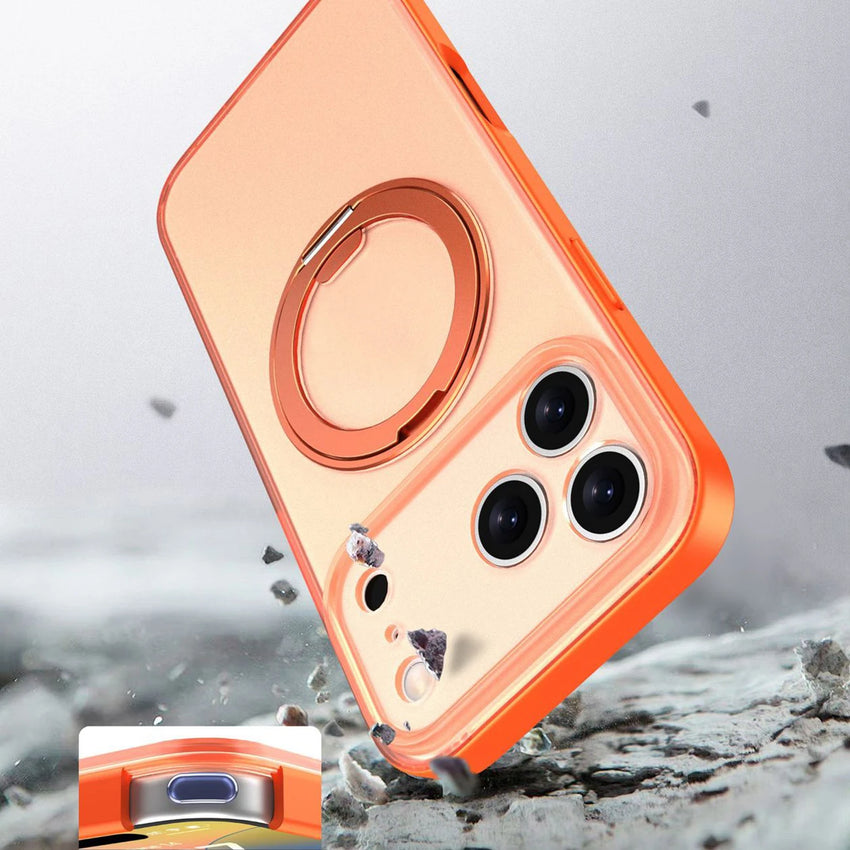 Upgraded 360 Magnetic Stand for iPhone 17 Pro Max Case with Camera Control, Fit for MagSafe with Ring, Mil-Grade Protection, Translucent Slim for iPhone 17 ProMax Case Ostand